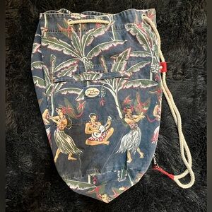 Tommy Bahama Retro Hawaiian Hula Print Drawstring Tropical Bag